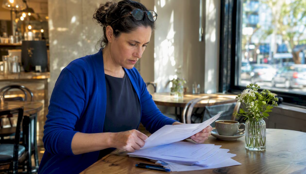 Risk manager reviewing NIST AI RMF documents
